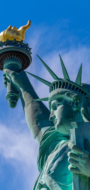 Statue of Liberty, statue, New York Wallpaper 1440x3040