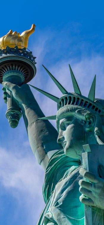 Statue of Liberty, statue, New York Wallpaper 1284x2778