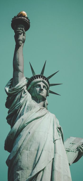 Обои 1170x2532 Статуя Свободы, статуя, Нью-Йорк