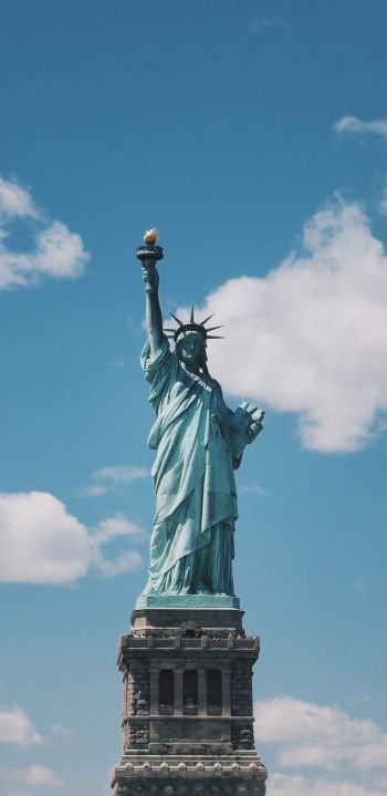 Statue of Liberty, statue, New York Wallpaper 1440x2960