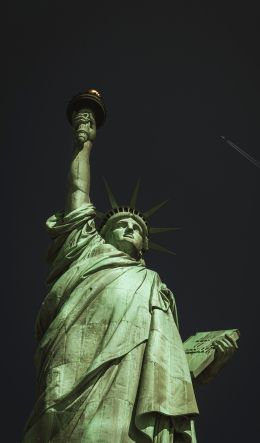 Обои 600x1024 Статуя Свободы, Нью-Йорк, черный