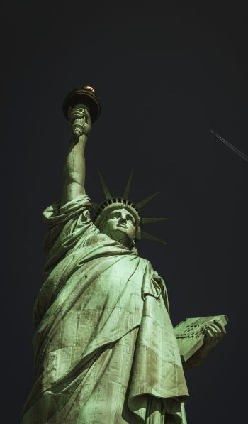 Обои 600x1024 Статуя Свободы, Нью-Йорк, черный