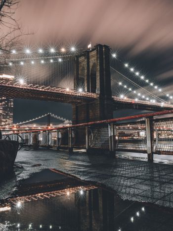 Manhattan Bridge, Manhattan, New York Wallpaper 1668x2224