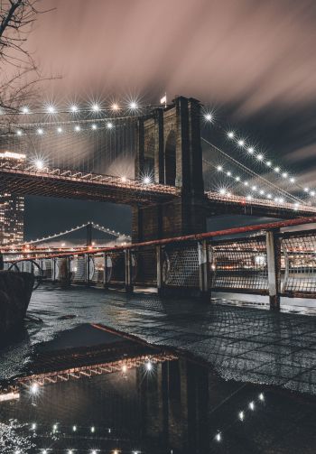 Manhattan Bridge, Manhattan, New York Wallpaper 1640x2360