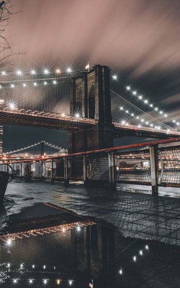 Обои 800x1280 Манхэттенский мост, Манхэттен, Нью-Йорк