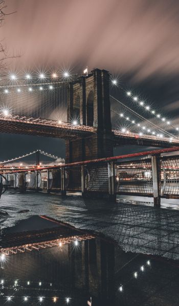Обои 600x1024 Манхэттенский мост, Манхэттен, Нью-Йорк