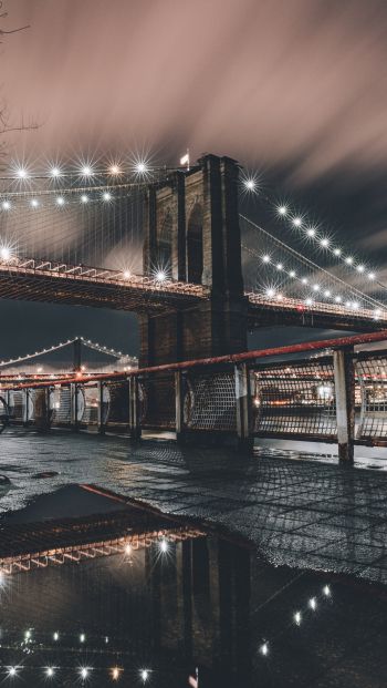 Обои 640x1136 Манхэттенский мост, Манхэттен, Нью-Йорк