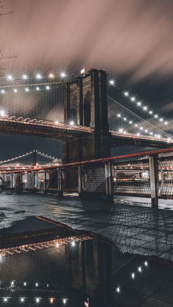 Обои 1440x2560 Манхэттенский мост, Манхэттен, Нью-Йорк