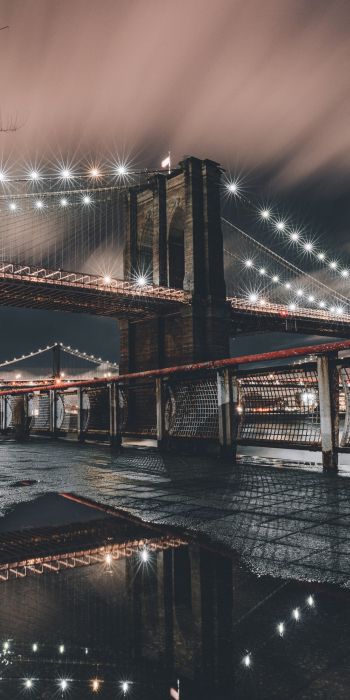 Обои 720x1440 Манхэттенский мост, Манхэттен, Нью-Йорк