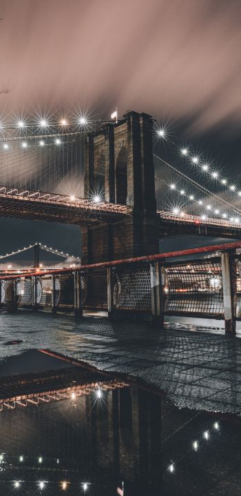 Manhattan Bridge, Manhattan, New York Wallpaper 1080x2220