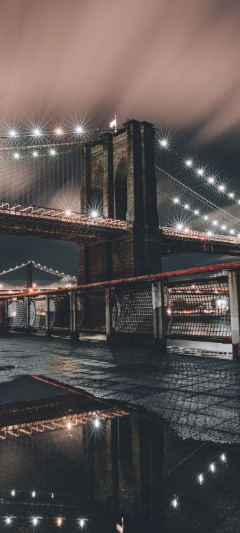 Обои 1080x2400 Манхэттенский мост, Манхэттен, Нью-Йорк