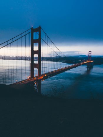 Обои 1620x2160 Мост Золотые Ворота, Сан-Франциско, США