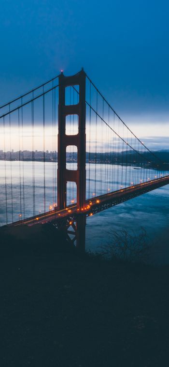 Обои 1080x2340 Мост Золотые Ворота, Сан-Франциско, США