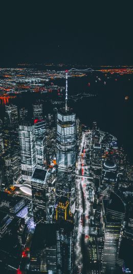 New York, USA, bird's eye view Wallpaper 1080x2220