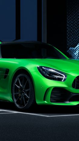 Mercedes, sports car, green Wallpaper 640x1136
