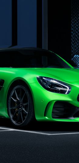 Mercedes, sports car, green Wallpaper 1080x2220