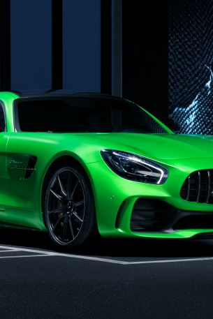 Mercedes, sports car, green Wallpaper 640x960