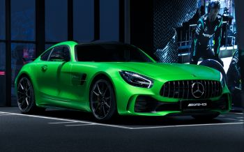 Mercedes, sports car, green Wallpaper 1920x1200