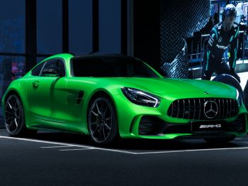 Обои 1024x768 Mercedes, спортивная машина, зеленый
