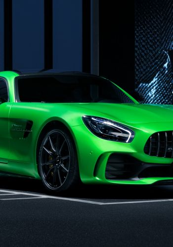 Mercedes, sports car, green Wallpaper 1668x2388