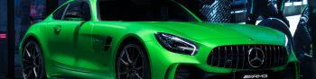 Mercedes, sports car, green Wallpaper 1590x400