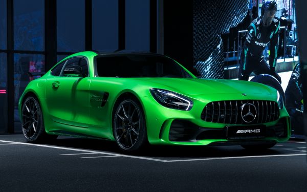 Mercedes, sports car, green Wallpaper 1920x1200