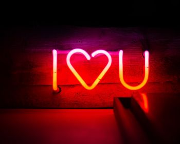 Valentine's day, neon, heart Wallpaper 1280x1024