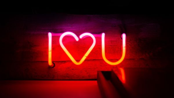 Valentine's day, neon, heart Wallpaper 1920x1080