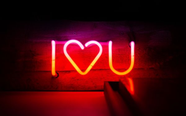 Valentine's day, neon, heart Wallpaper 2560x1600