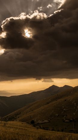 landscape, mountains, sunlight Wallpaper 640x1136