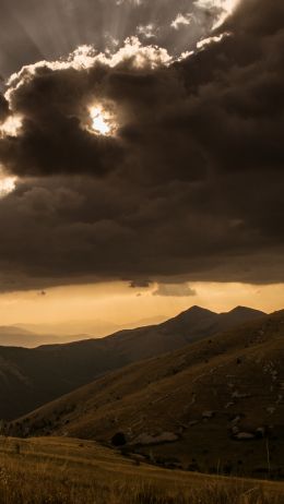 landscape, mountains, sunlight Wallpaper 750x1334