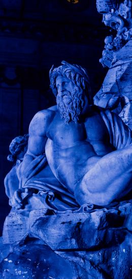 sculpture, blue Wallpaper 1080x2280