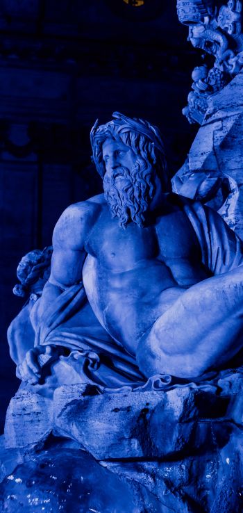 Обои 1440x3040 скульптура, синий