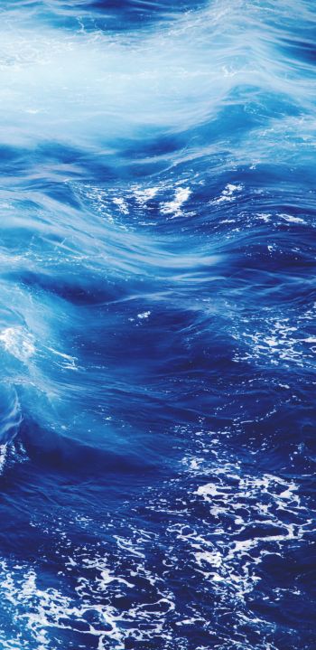 sea, waves, blue Wallpaper 1440x2960