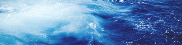 sea, waves, blue Wallpaper 1590x400
