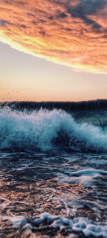 sea, waves Wallpaper 1440x3200