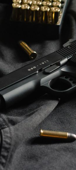 M1911, gun, weapon Wallpaper 1440x3200