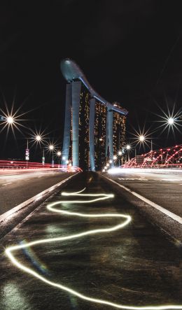 Marina Bay Sands, Singapore, night Wallpaper 600x1024