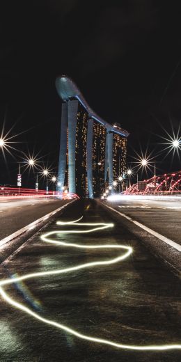 Marina Bay Sands, Singapore, night Wallpaper 720x1440