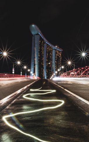 Marina Bay Sands, Singapore, night Wallpaper 1752x2800