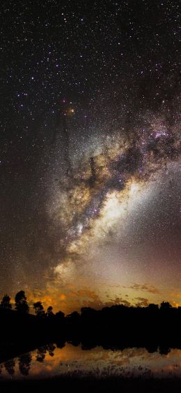 milky way, galaxy, stars Wallpaper 828x1792