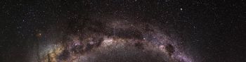 Обои 1590x400 млечный путь, галактика, звезды