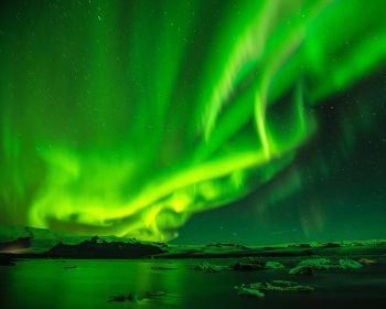 northern lights, green, landscape Wallpaper 1280x1024