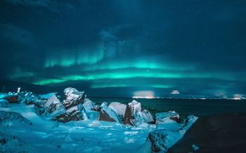 northern lights, night, blue Wallpaper 2560x1600