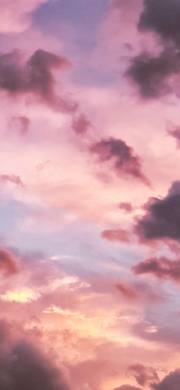 pink sky, clouds Wallpaper 1284x2778