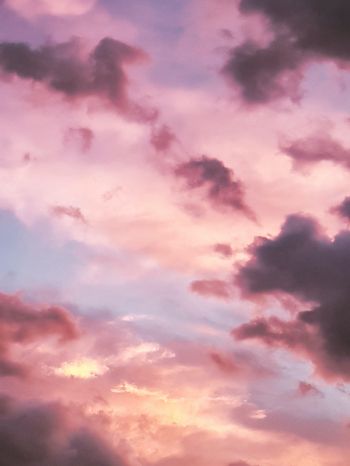 pink sky, clouds Wallpaper 1536x2048