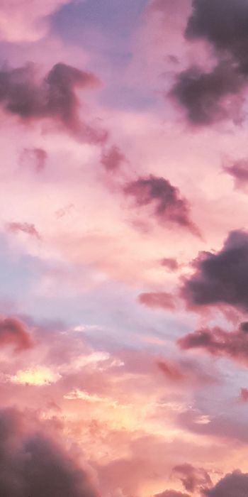 Обои 720x1440 розовое небо, облака