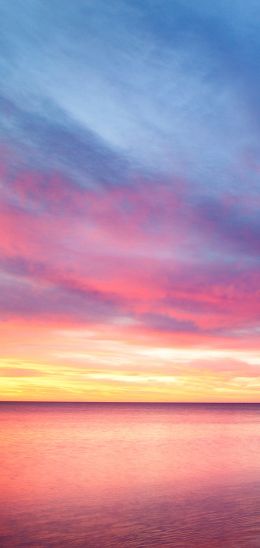 beach, sea, sunset Wallpaper 1080x2280