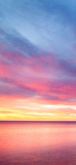 beach, sea, sunset Wallpaper 1080x2340