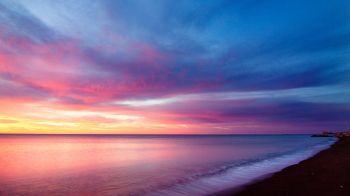 beach, sea, sunset Wallpaper 1366x768